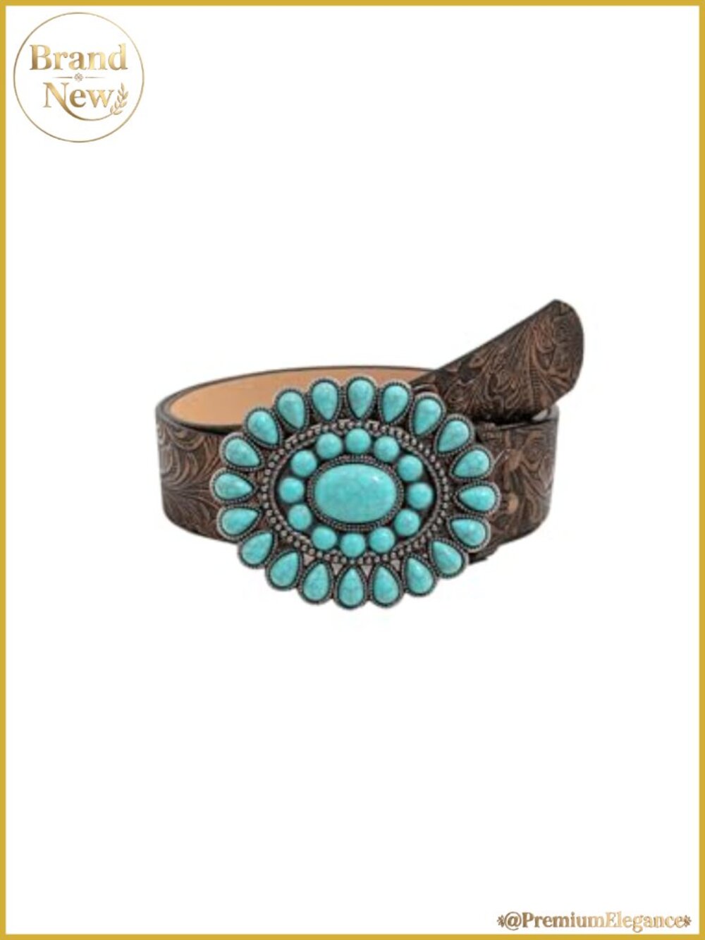 Women's Turquoise Western Cowgirl Belt Faux Leather